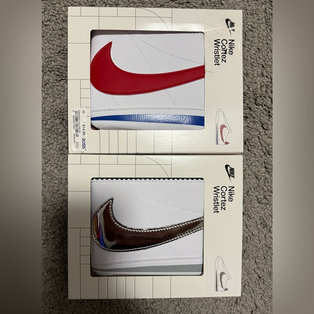 Nike Cortez Wristlet Duo with Red and Silver Accents
